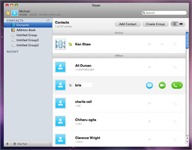 skype send contact skype for mac